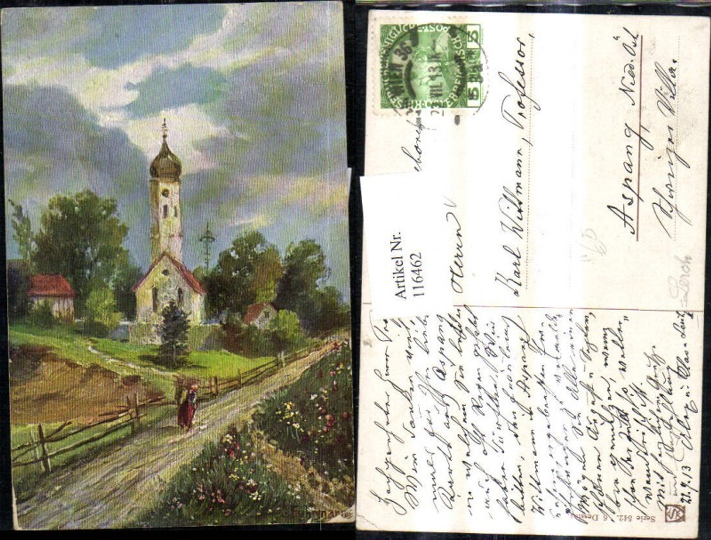 116462,Künstler Ak Fuhrmann Dorf Kirche