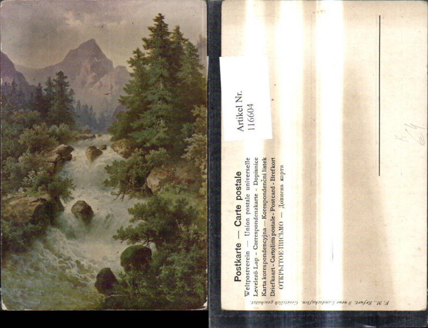 116604,Künstler Ak F. M. Landschaft