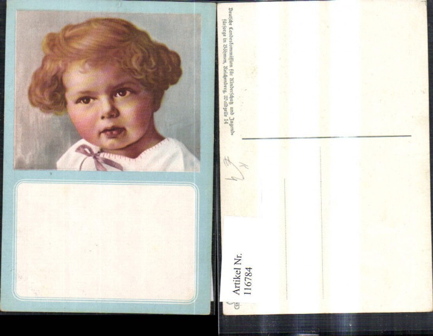 116784,Künstler Ak Kind Portrait Passepartout