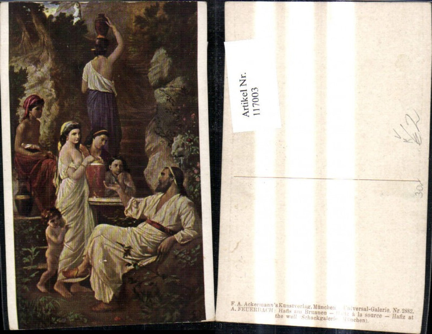117003,Künstler Ak A. Feuerbach Hafis a. Brunnen pub Ackermann 2882