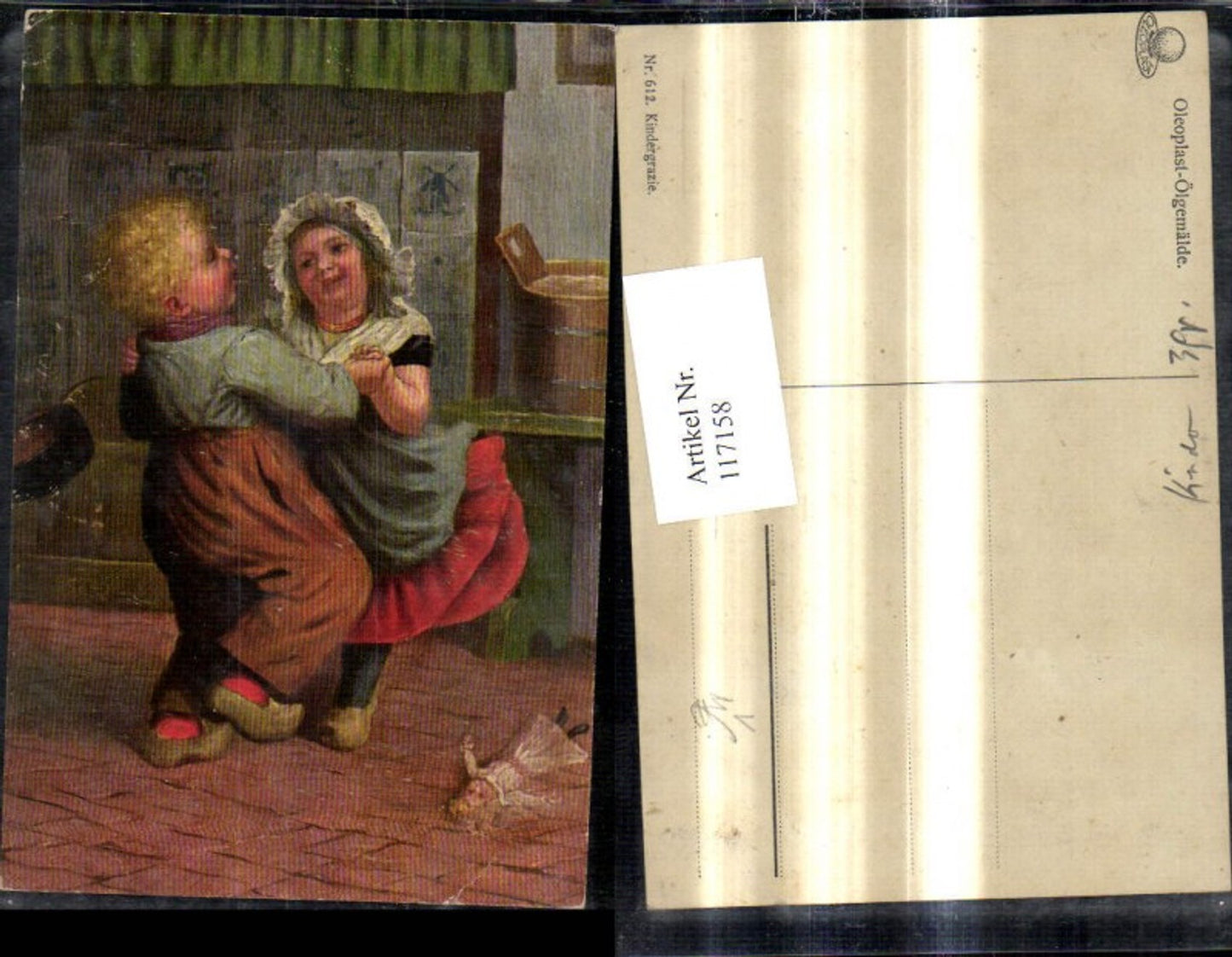 117158,Künstler Ak Kindergrazie Kinder tanzen Puppe pub Oleoplast 612