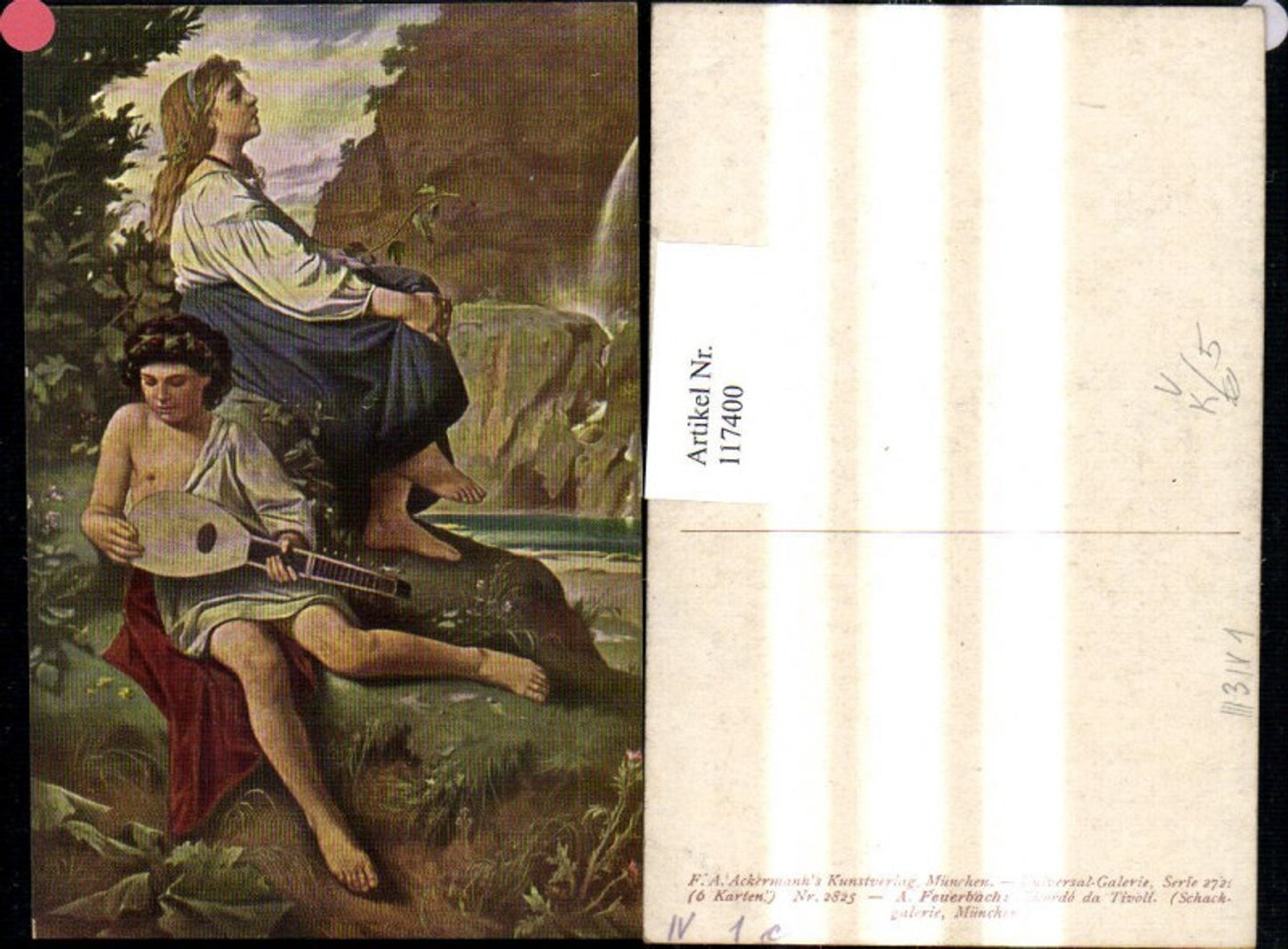 117400,Künstler Ak A. Feuerbach Ricordo da Tivoli pub Ackermann 272/2825