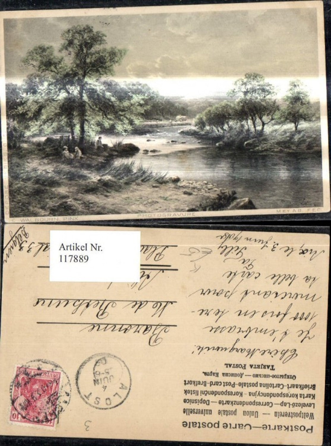 117889,Künstler Ak E. Walbourn Flusslandschaft Landschaft