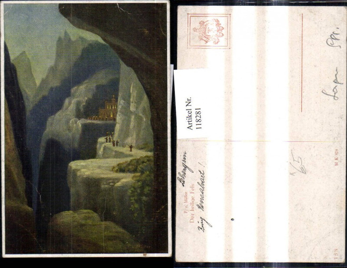 118281,Theo Stroefer Verlag 878 Künstler P. v. Müller Der heilige Fels