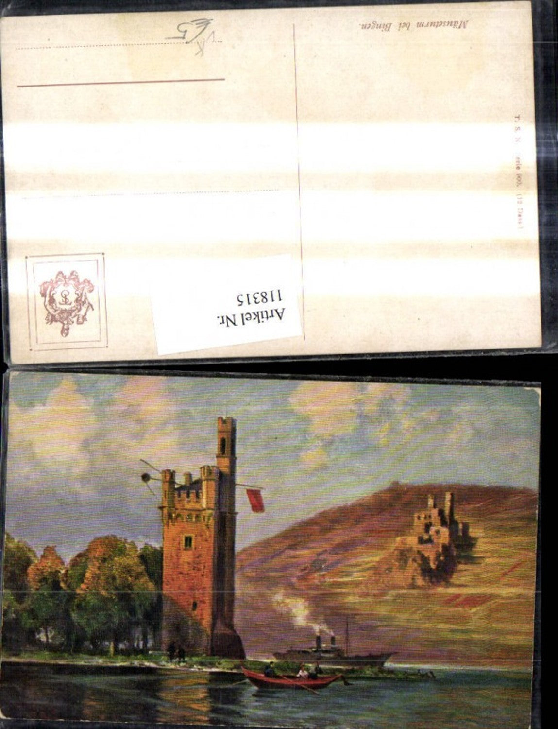 118315,Theo Stroefer Verlag 900 Künstler Ak Mäuseturm b. Bingen