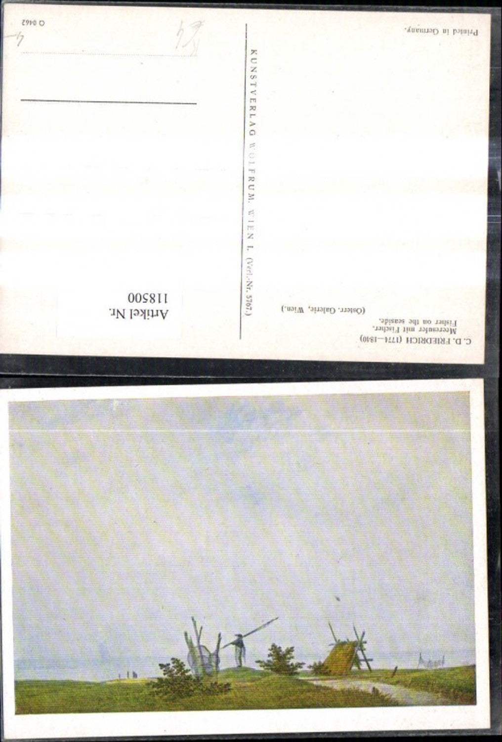 118500,Künstler Ak C. D. Friedrich Meeresufer m. Fischer