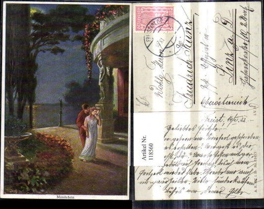 118560,Künstler Ak W. Zech Mondschein