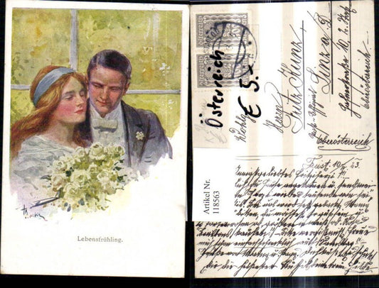 118563,Künstler Ak Lebensfrühling Paar Glamour