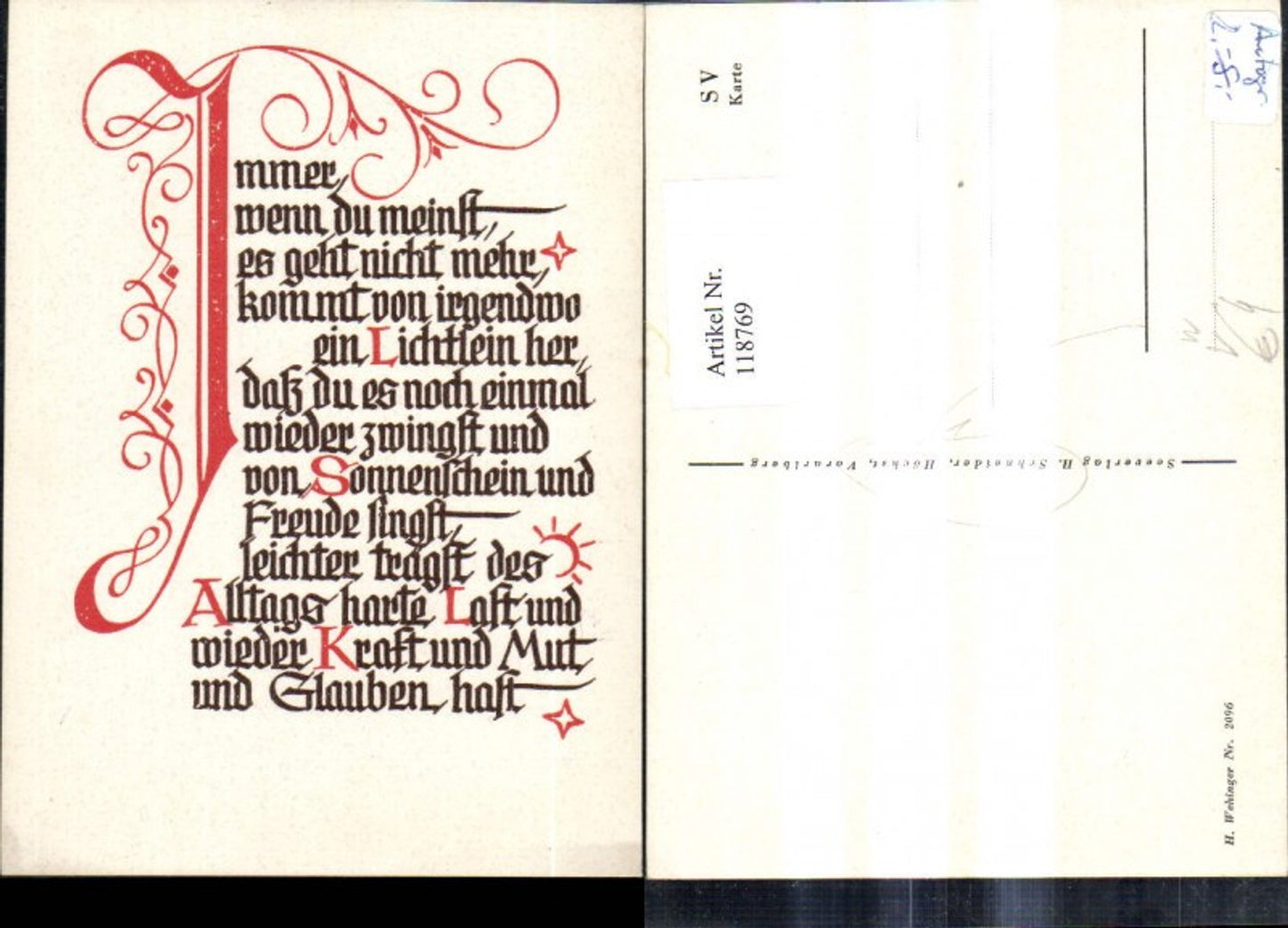 118769,Künstler Ak Schrift Spruch Text pub H. Schneider Höchst