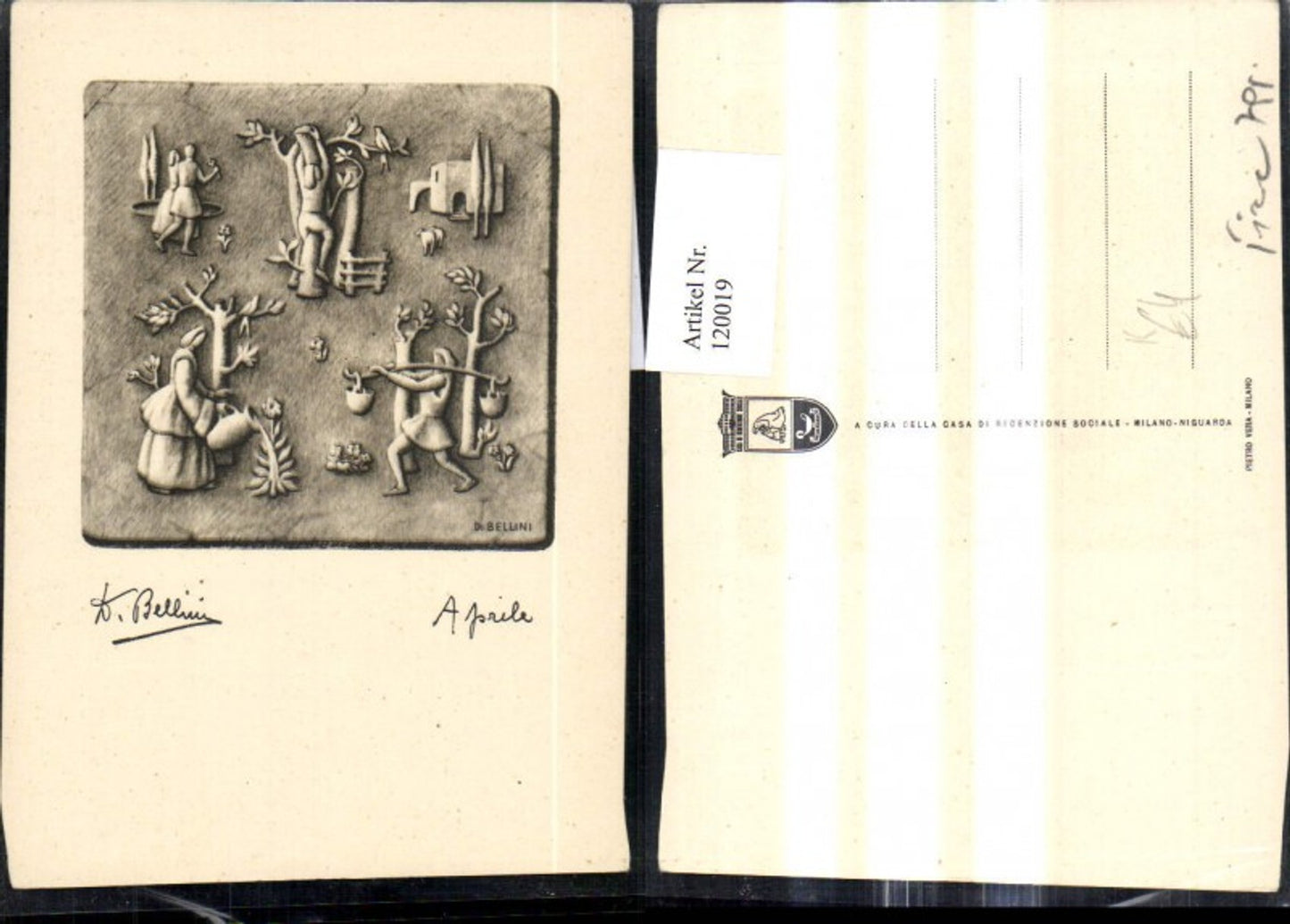 120019,Künstler Ak B. Bellini Aprile April