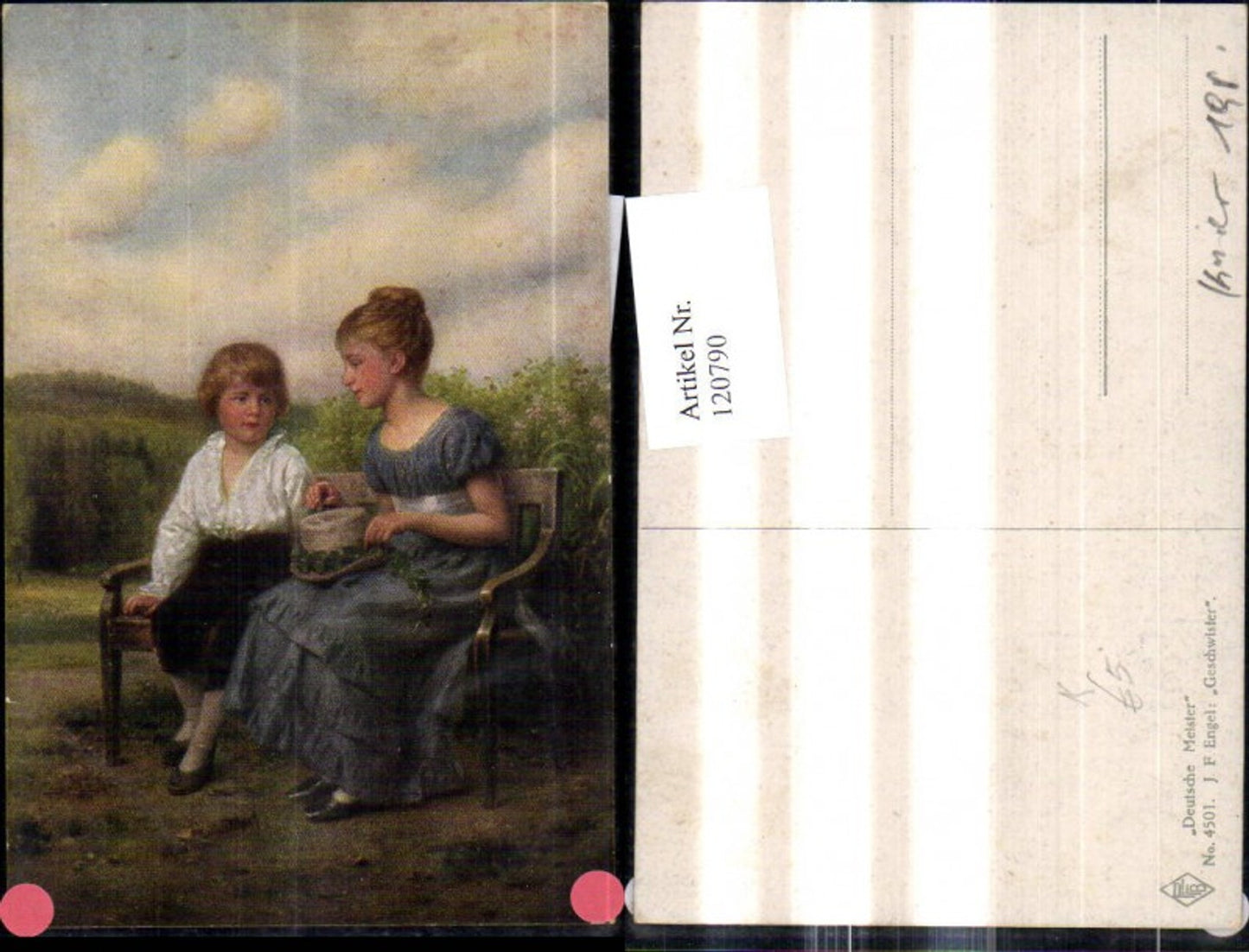 120790,Künstler Ak J. F. Engel Geschwister