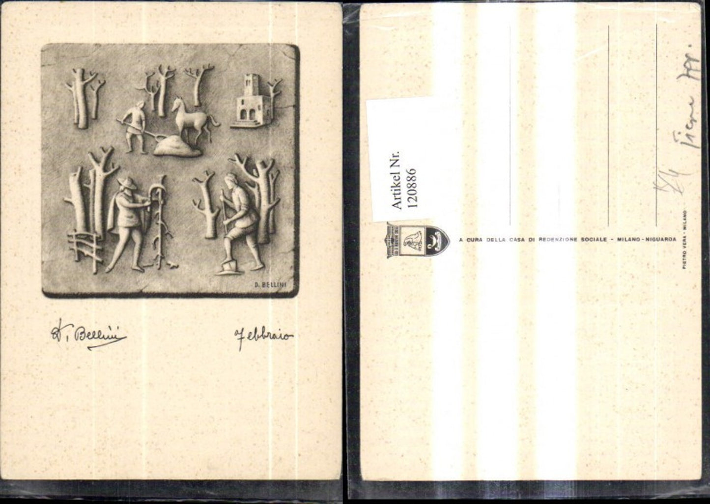 120886,Künstler Ak D. Bellini Febbraio Februar