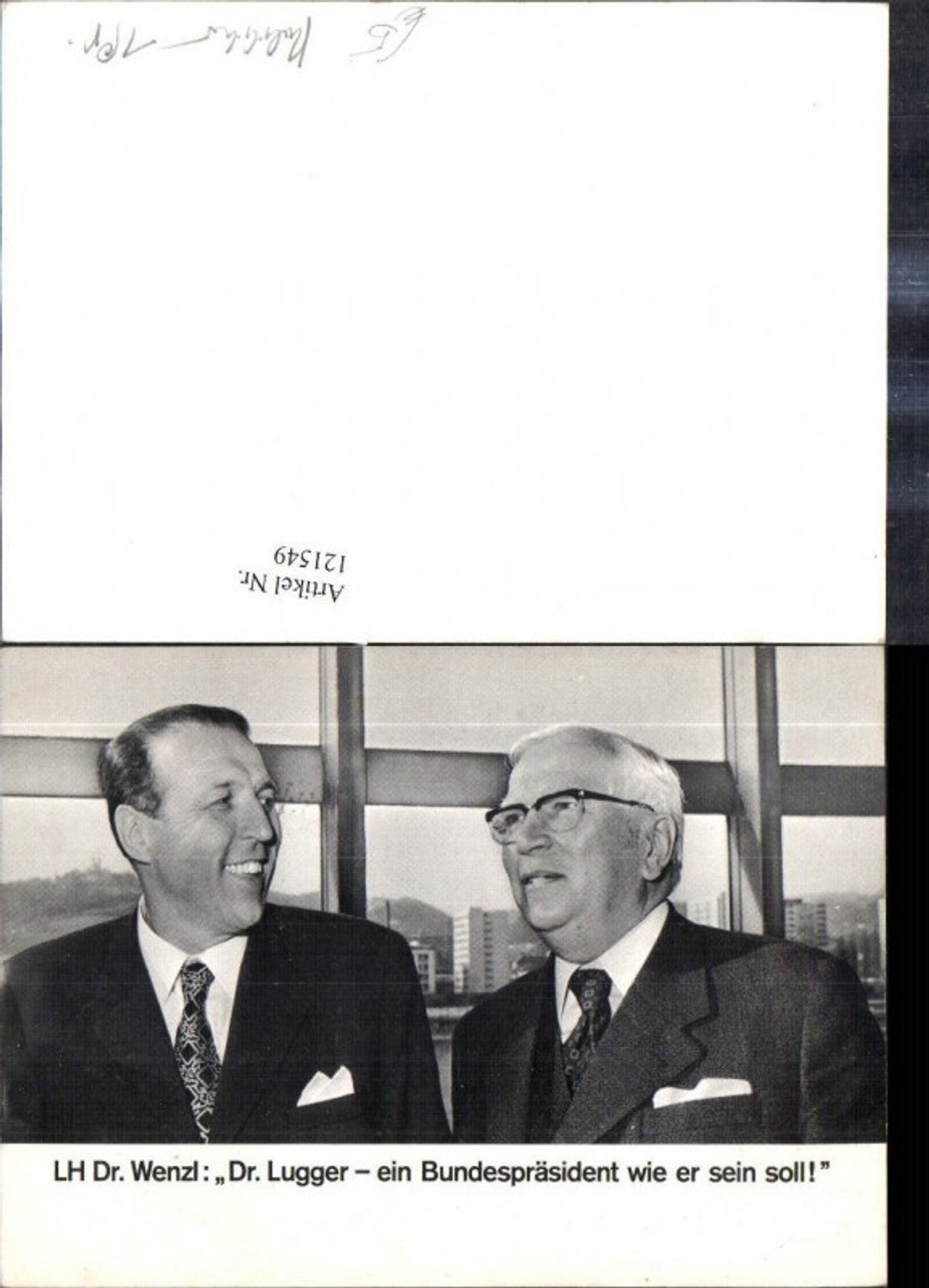 121549,Landeshauptmann Dr. Wenzl u. Dr. Lugger Politik