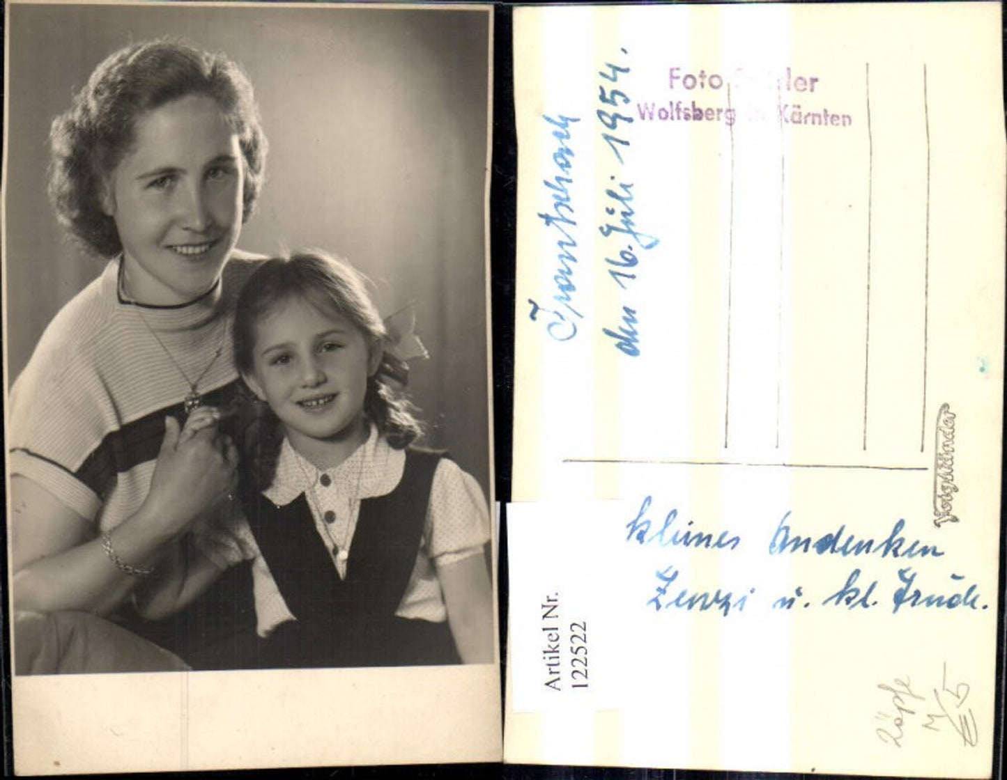 122522,Foto Ak Mädchen Zöpfe m. Frau Mutter