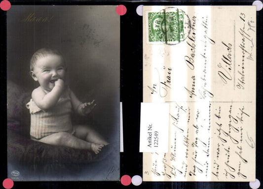 122549,Foto Ak Kind Kleinkind Finger i. Mund Määä