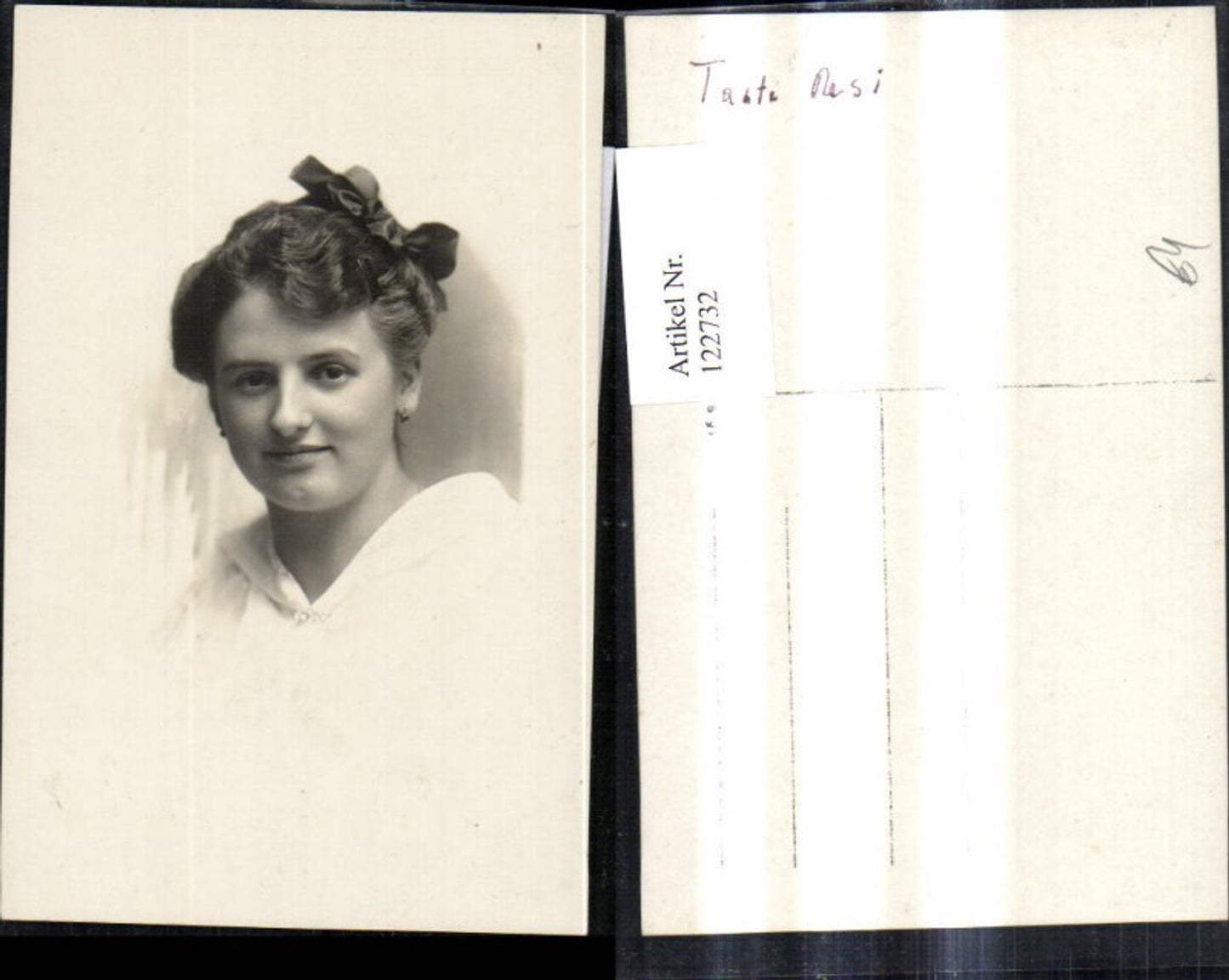 122732,Foto Ak Frau Haarschleife Portrait