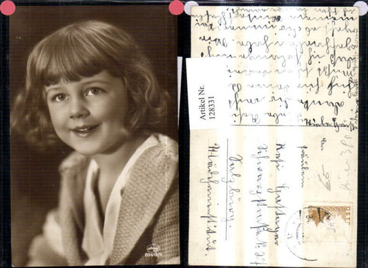 128331,Foto Ak Kind Mädchen Lockenkopf Portrait