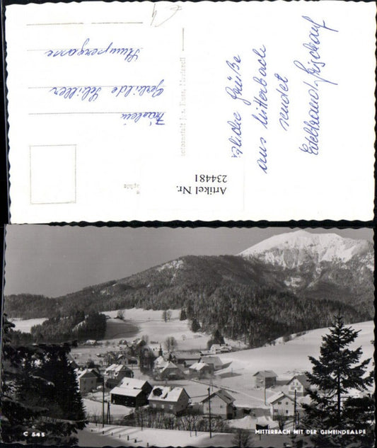 234481,Mitterbach Totale m. d. Gemeindealpe Winterbild