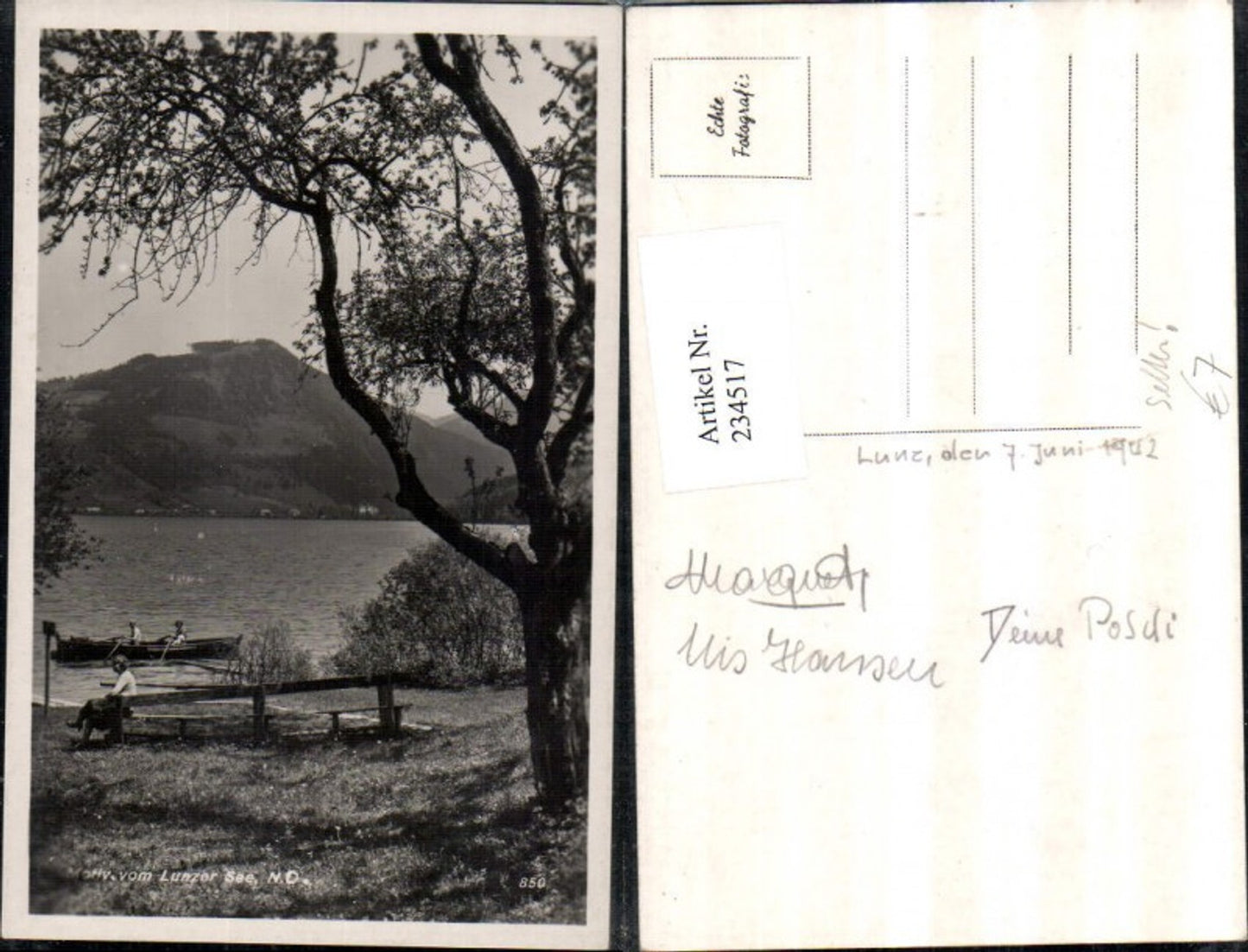 234517,Seltene AK Motiv vom Lunzer See b. Lunz Partie Ruderboot