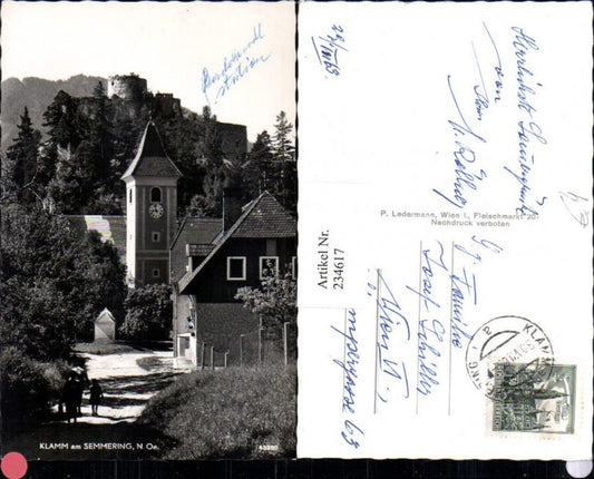 234617,Klamm am Semmering Teilansicht Kirche Burg