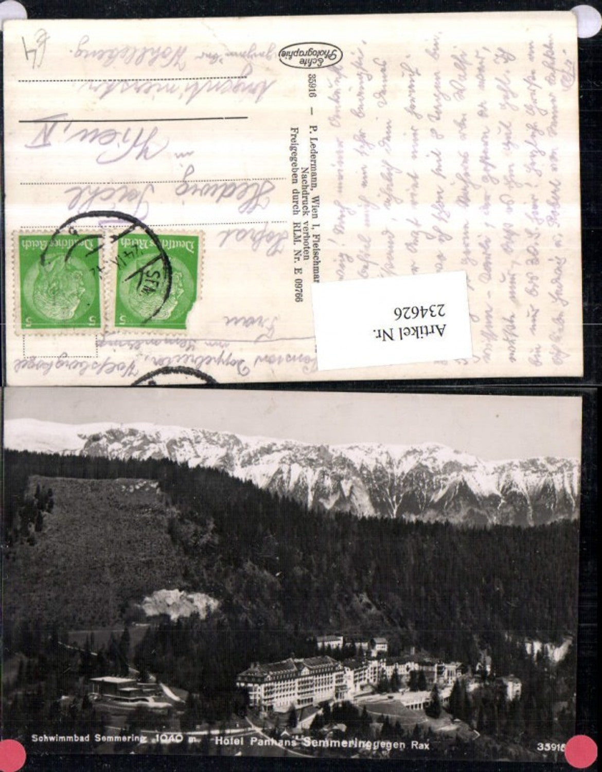 234626,Schwimmbad Semmering Hotel Panhans geg. Rax