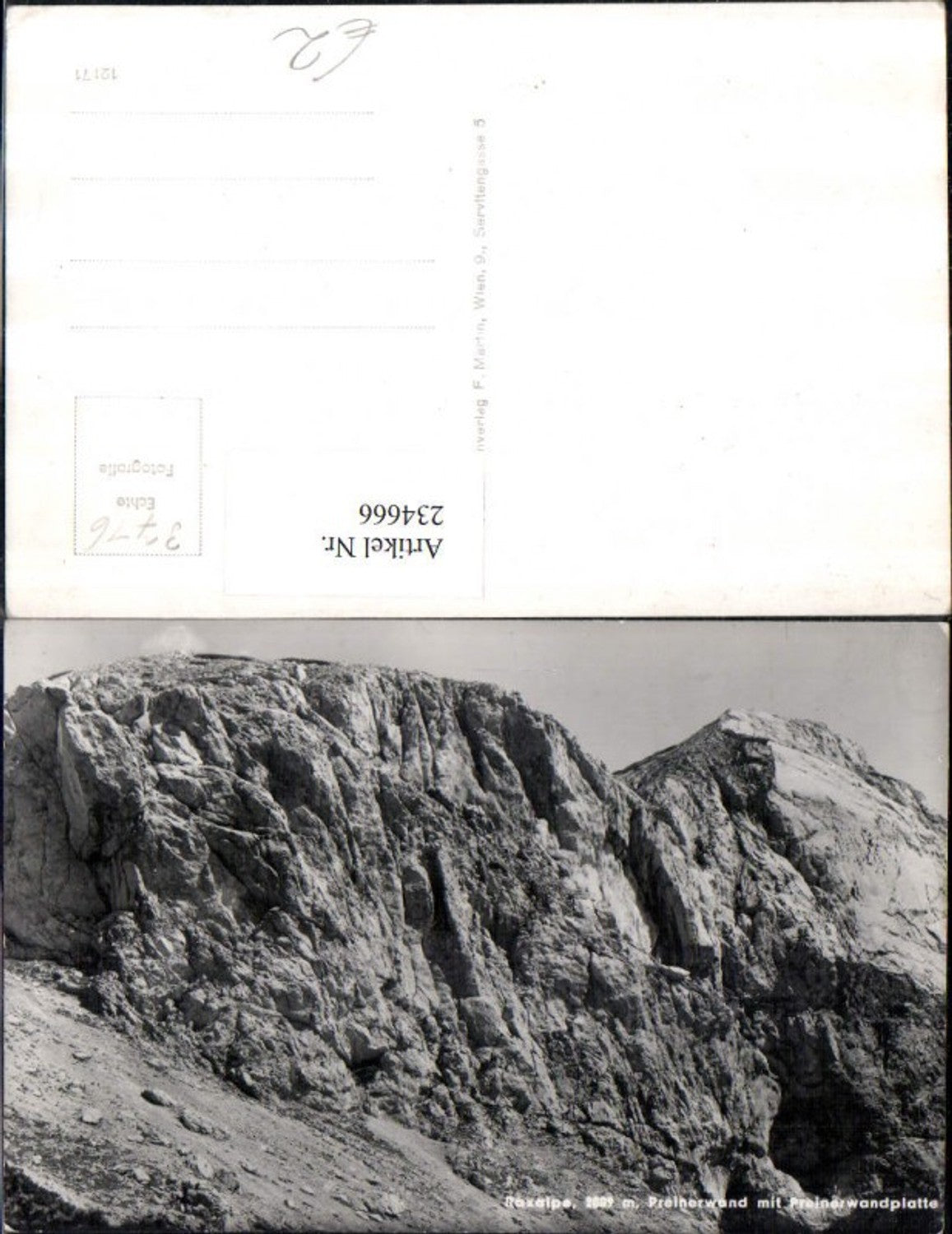 234666,Raxalpe m. Preinerwand m. Preinerwandplatte b. Prein