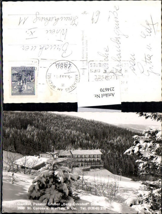 234670,Gasthof Pension Gruber Berg-Ödenhof b. St. Corona am Wechsel Winterbild