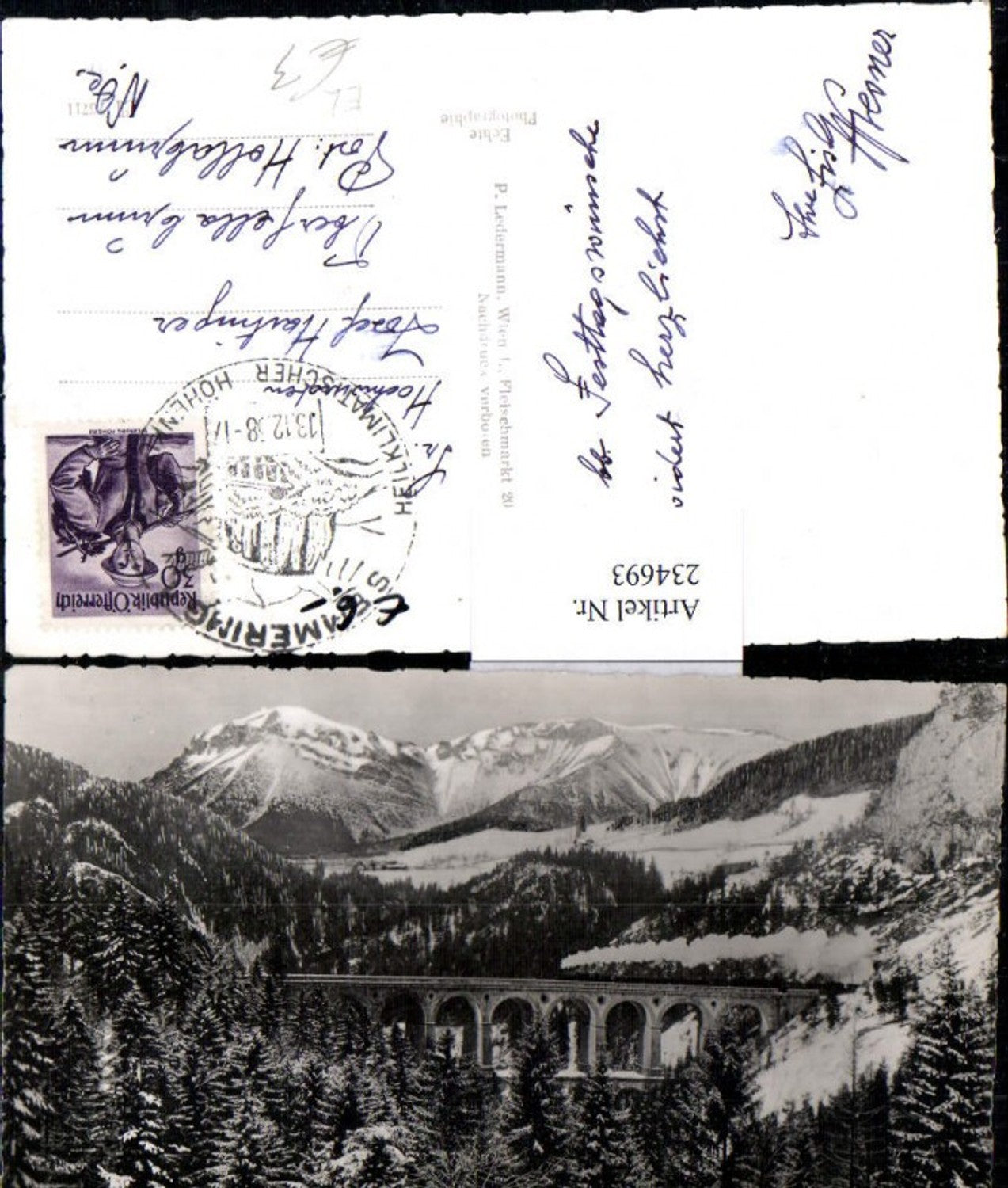 234693,Semmering Kalte Rinne geg. Rax Eisenbahnlinie Brücke