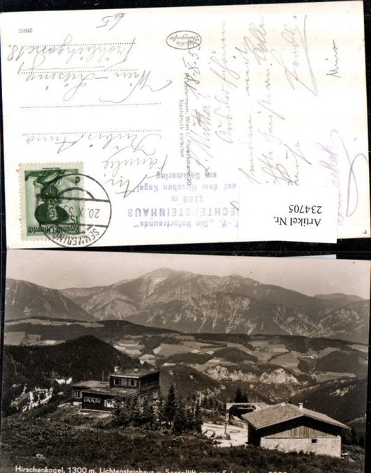 234705,Hirschenkogel Lichtensteinhaus u. Sessellift geg. Schneeberg