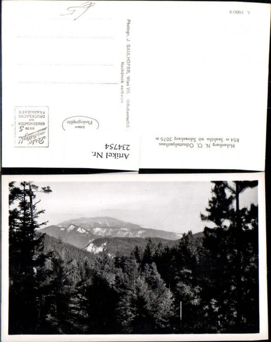 234754,Hohenberg Ochsattelgasthaus m. Schneeberg
