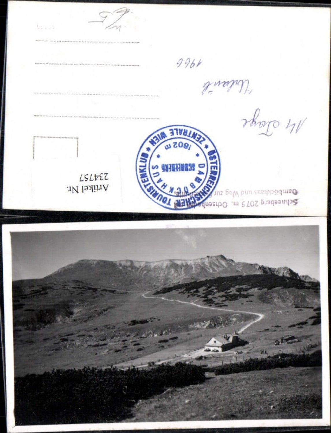 234757,Ochsenboden m. Damböckhaus u. Weg zur Fischerhütte am Schneeberg b. Puchberg