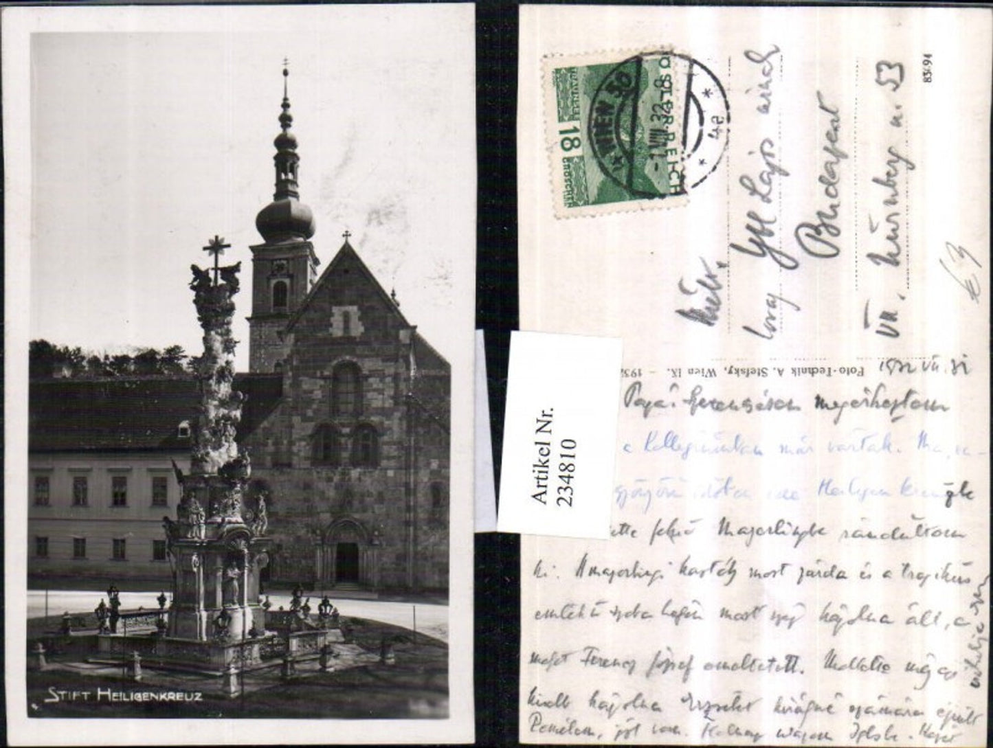 234810,Stift Heiligenkreuz m. Dreifaltigkeitssäule Pestsäule