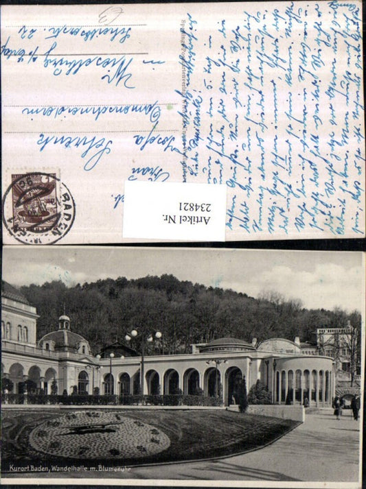 234821,Baden Wandelhalle m. Blumenuhr