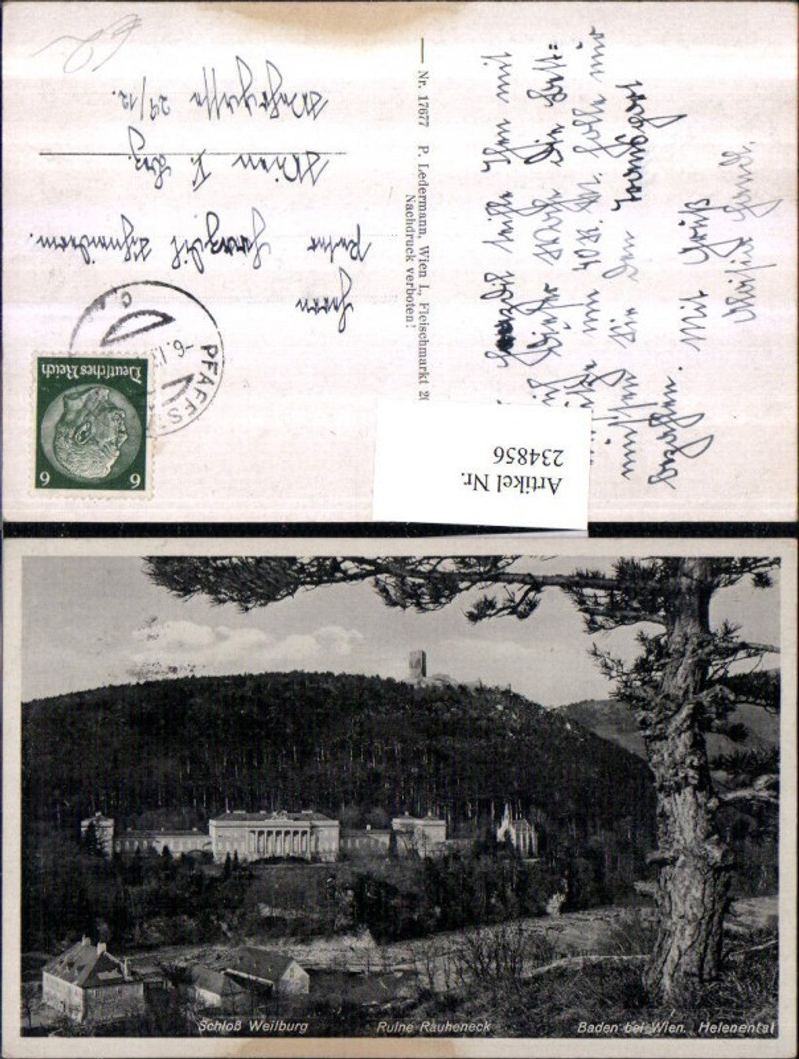 234856,Baden b. Wien Helenental Schloss Weilburg u. Ruine Rauheneck