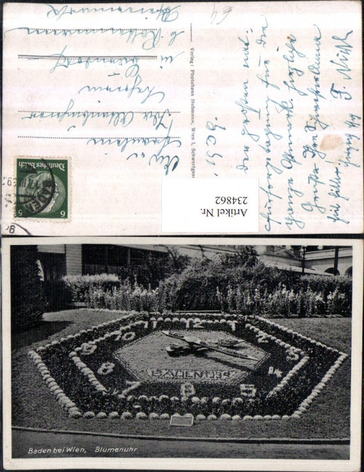234862,Baden b. Wien Blumenuhr Uhr