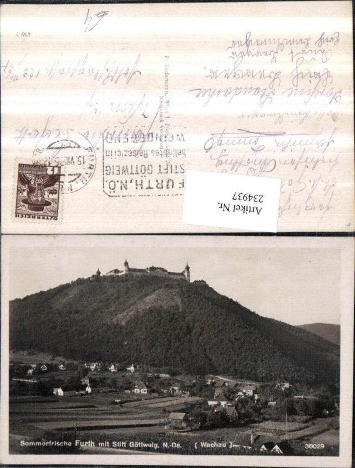 234937,Furth Teilansicht m. Stift Göttweig in d. Wachau