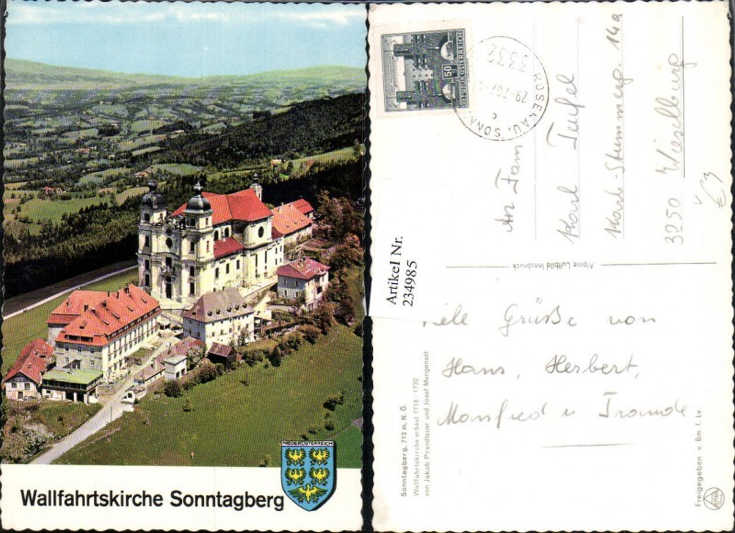 234985,Sonntagberg Wallfahrtskirche Kirche pub Alpine Luftbild