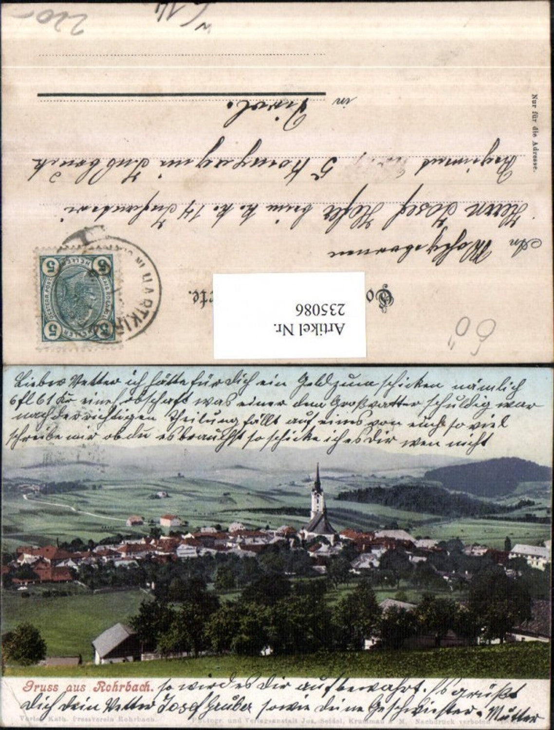 235086, Greetings from Rohrbach in the Mühlviertel region.