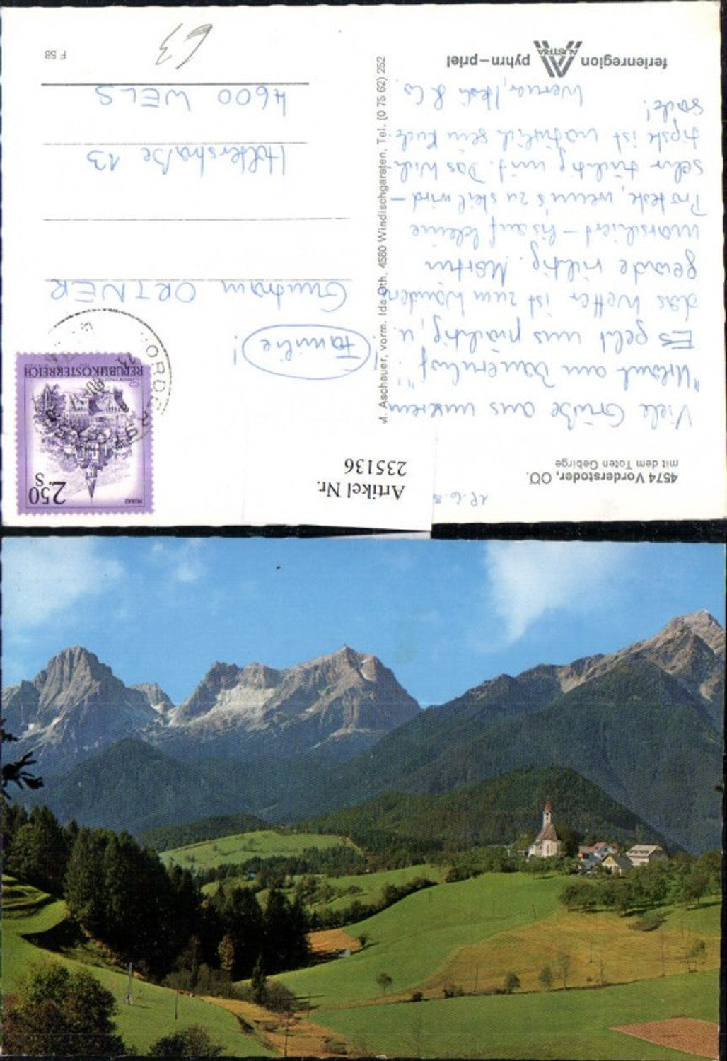 235136,Vorderstoder m. d. Toten Gebirge Bergkulisse