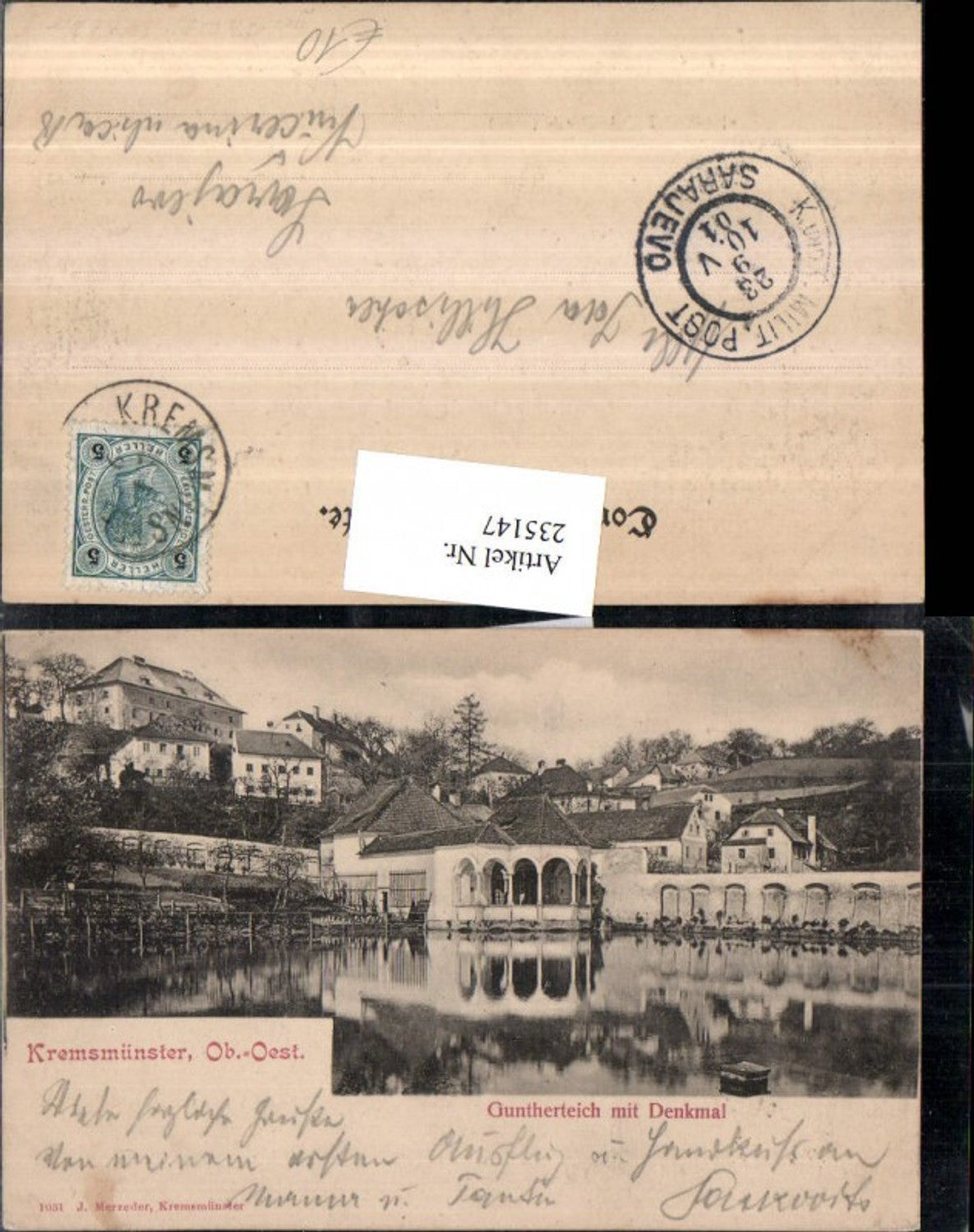 235147,Kremsmünster Guntherteich m. Denkmal