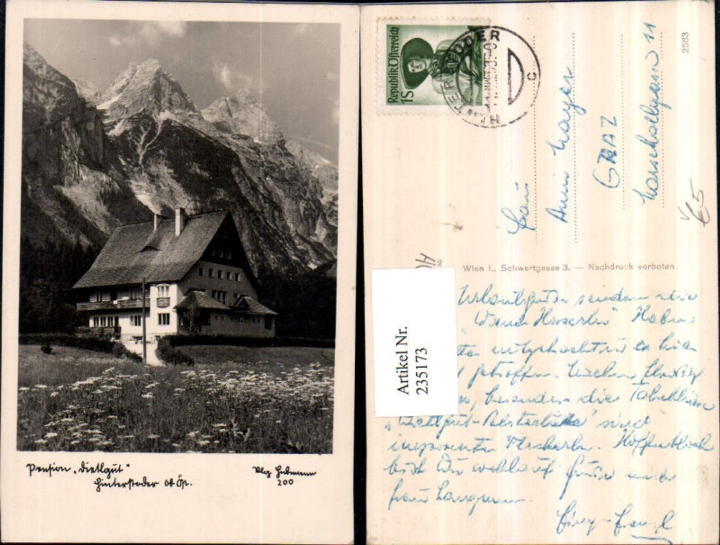 235173,Pension Dietlgut in Hinterstoder Bergkulisse pub Hubmann 200