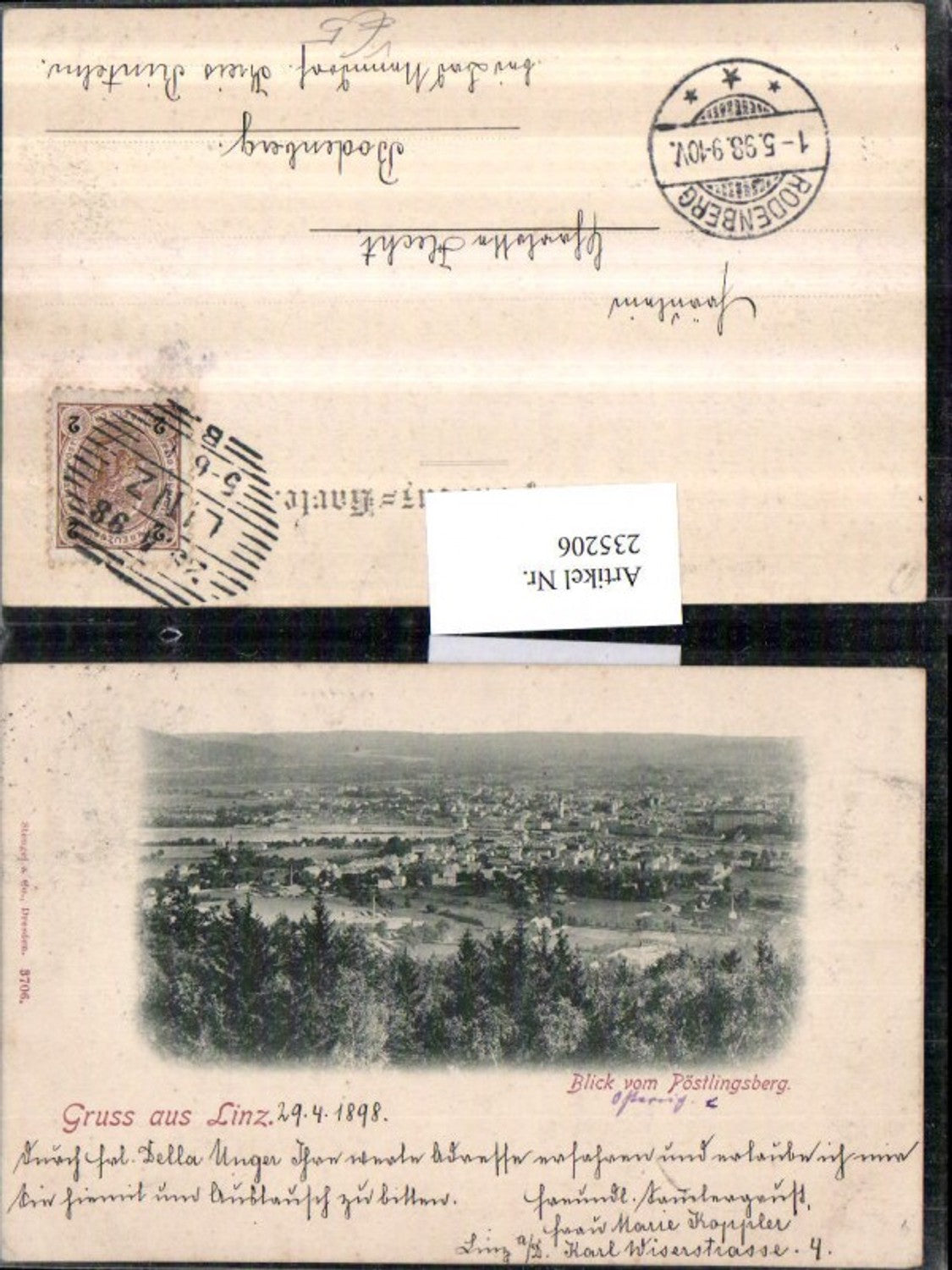 235206,Linz an d. Donau Totale Blick v. Pöstlingberg pub Stengel u. Co 3706