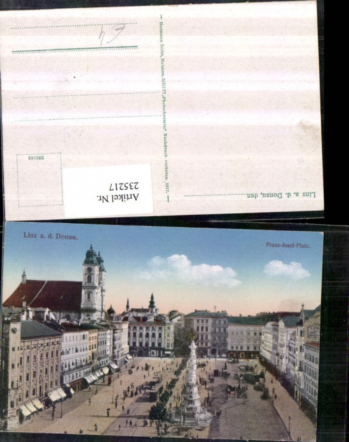 235217,Linz an d. Donau Franz-Josef-Platz m. Pestsäule Kirche