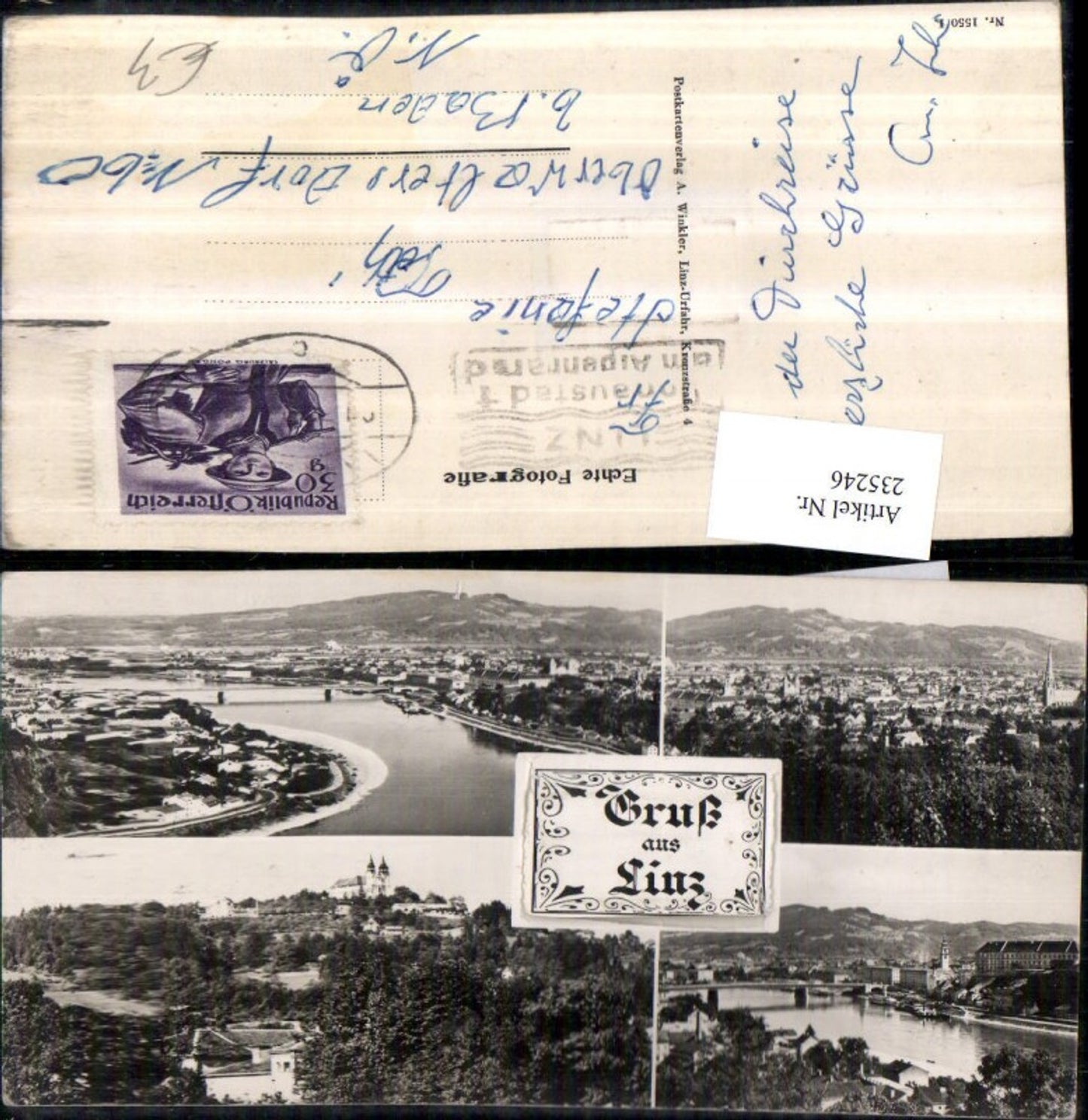 235246,Leporello Linz an d. Donau Totale Pöstlingberg Mehrbildkarte