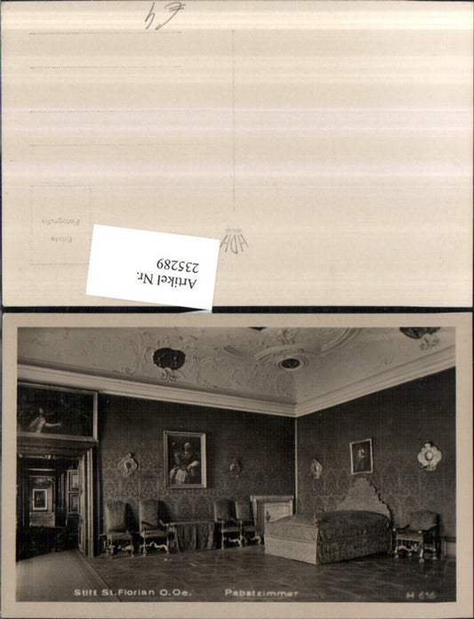 235289,Stift St. Florian Pabstzimmer Innenansicht