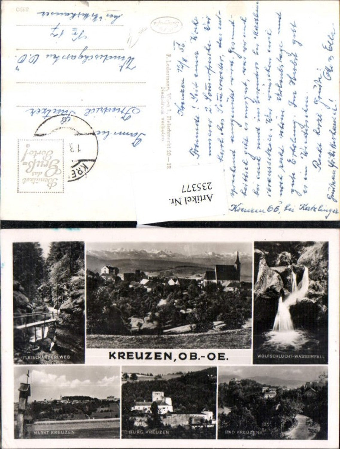 235377,Bad Kreuzen Totale Ruine Burg Fleischanderlweg Wolfschlucht-Wasserfall Mehrbildkarte