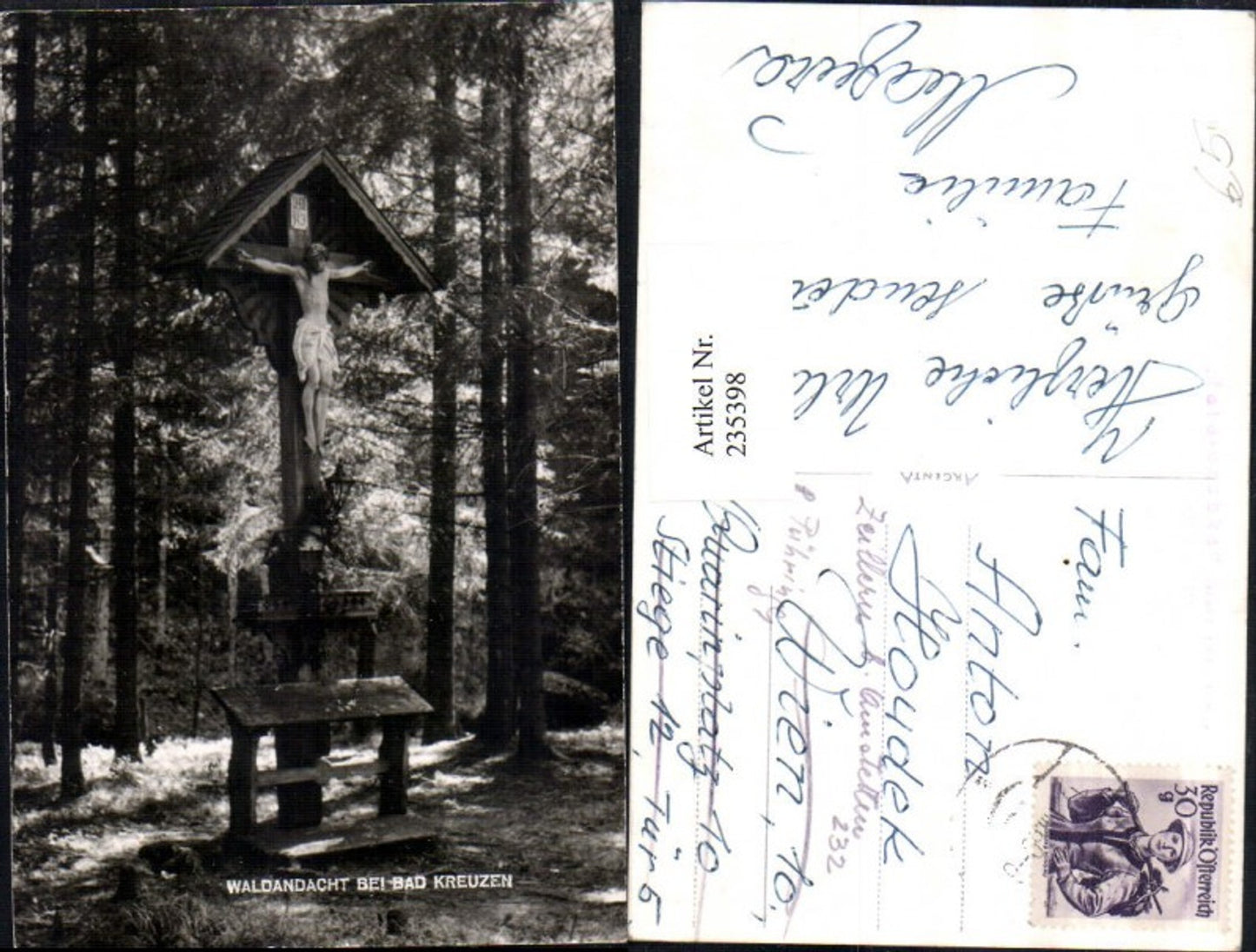 235398,Waldandacht Wegkreuz b. Bad Kreuzen