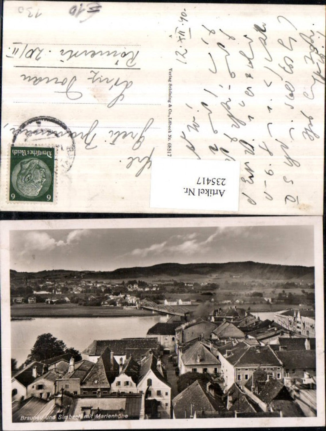235417,Braunau u. Simbach Teilansicht m. Marienhöhe