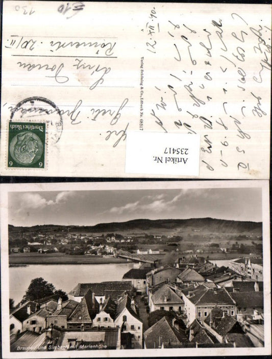 235417,Braunau u. Simbach Teilansicht m. Marienhöhe
