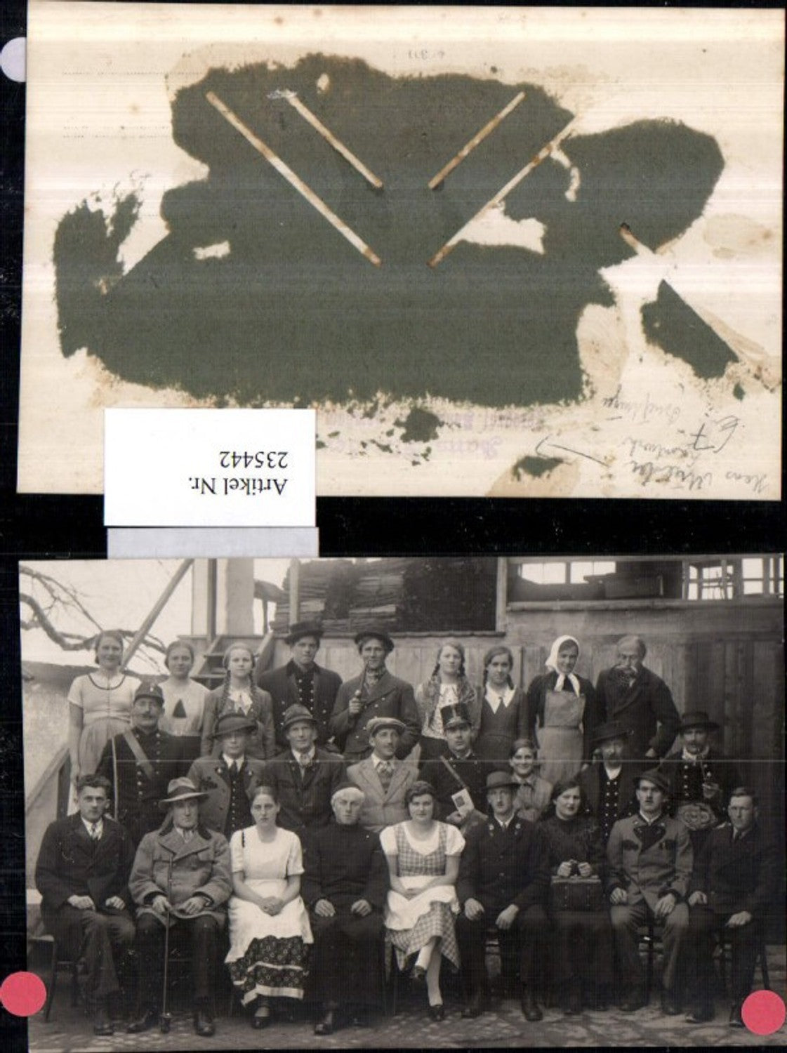 235442,Foto AK Lambach Familie Gruppenfoto Briefträger Pfeife pub Foto Hans Mixeder